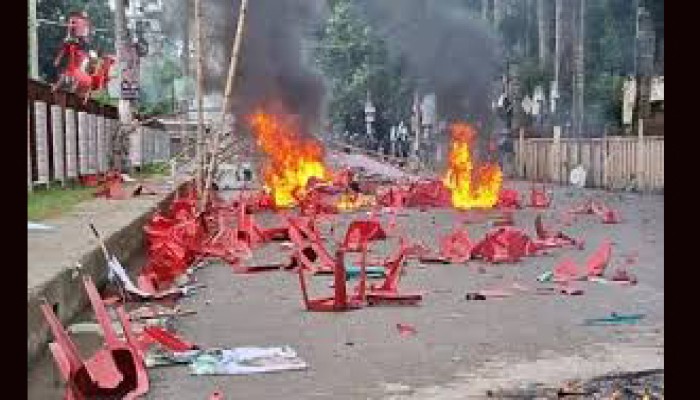 গোপালপুরে উত্তেজনা অব্যাহত, ১৪৪ ধারার পরও অগ্নিসংযোগ