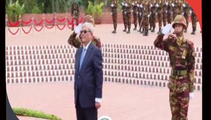জাতীয় স্মৃতিসৌধে রাষ্ট্রপতি মির্জা ফখরুল ইসলাম আলমগীরের শ্রদ্ধা